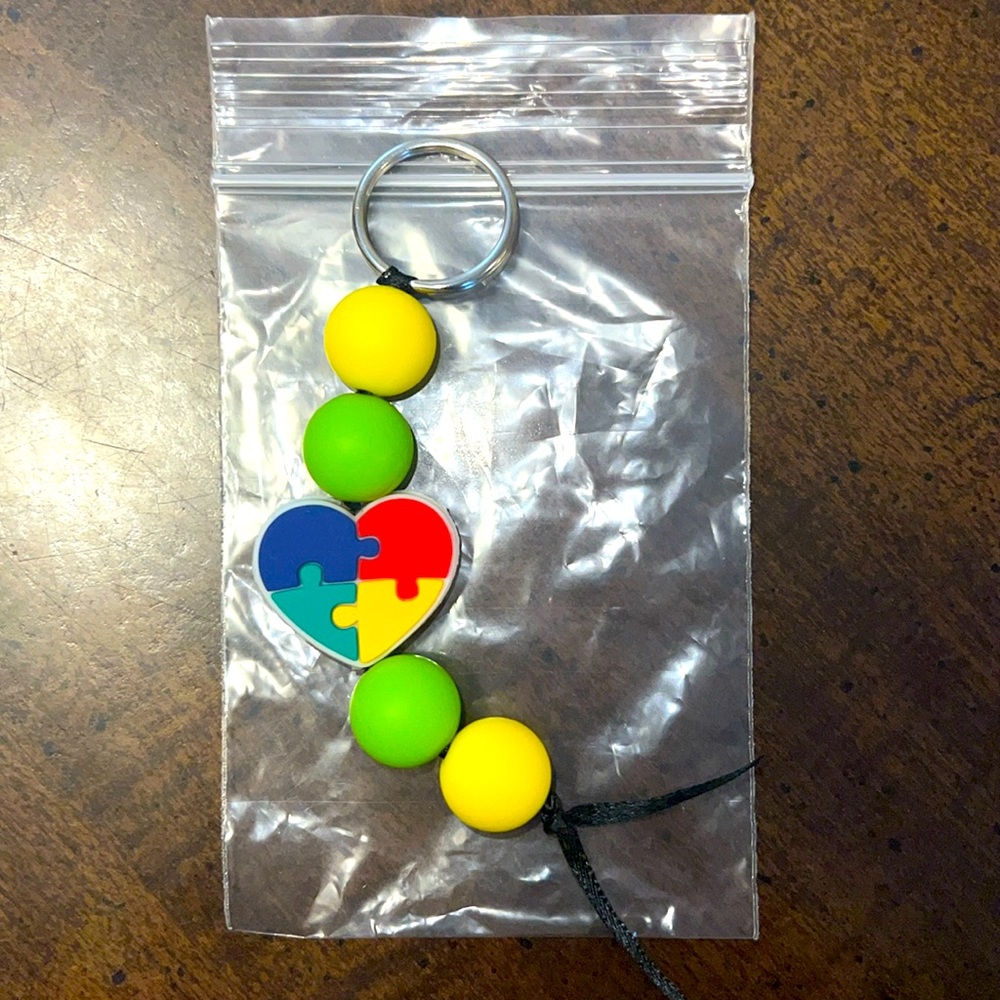 Hand-Made Autism Awareness Keychain